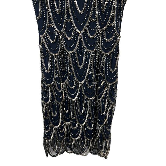 Pisarro Nights Black and Silver Beaded Midi Dress - Picture 9 of 12